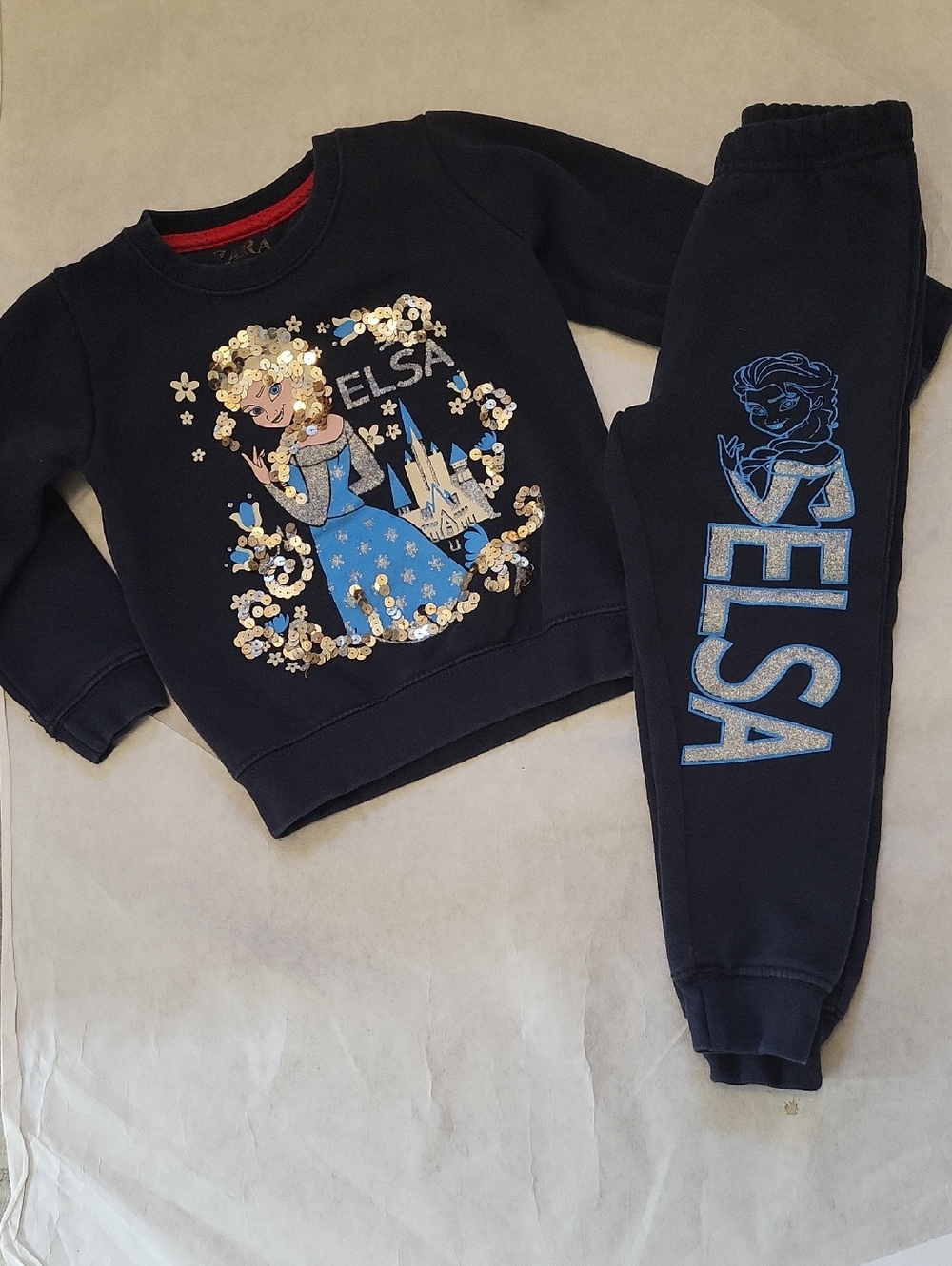 Adorable Elsa navy sweatsuit